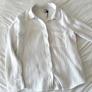 Socialite white waffle button up